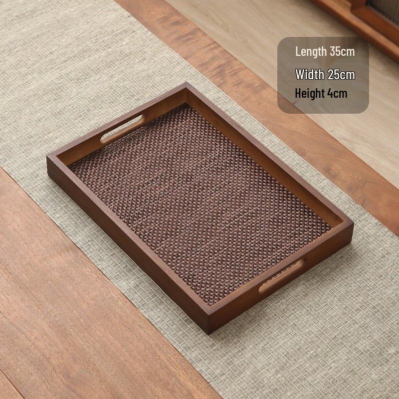 Youde Rattan & Bamboo Handle Tray