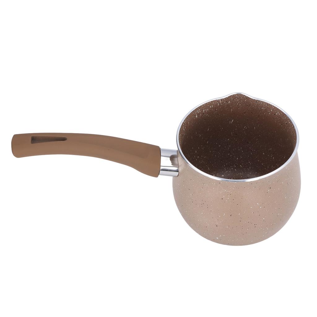 Single Handle Coffee Warmer Boiling Pot Mini Milk Pan Aluminum Alloy Non Stick Anti Scalding for Cooking