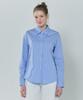 Basic House Women'S Striped Regular Fit Long Sleeve Shirt Blue Lzws3201