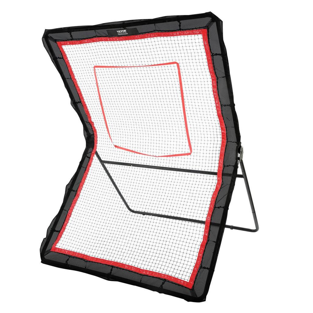 Lacrosse Rebounder for Backyard, 5x7 Ft Volleyball Bounce Back Net, Pitchback Throwback Baseball Softball Return Training Screen, Adjustable Angle