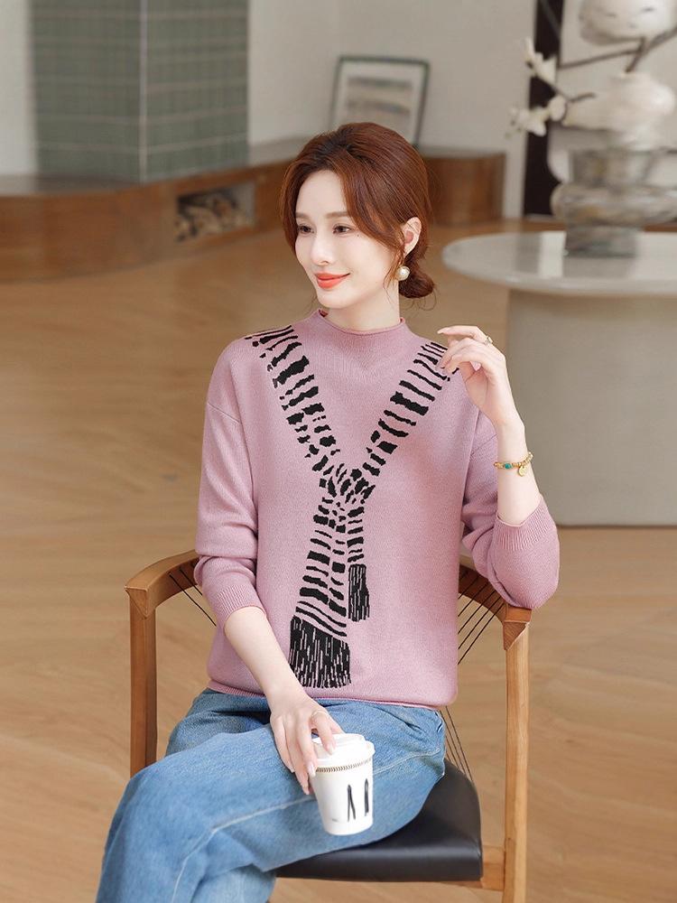 Korean Style Retro Wool Slim Fit Sweater for Women - Autumn/Winter Versatile Base Layer