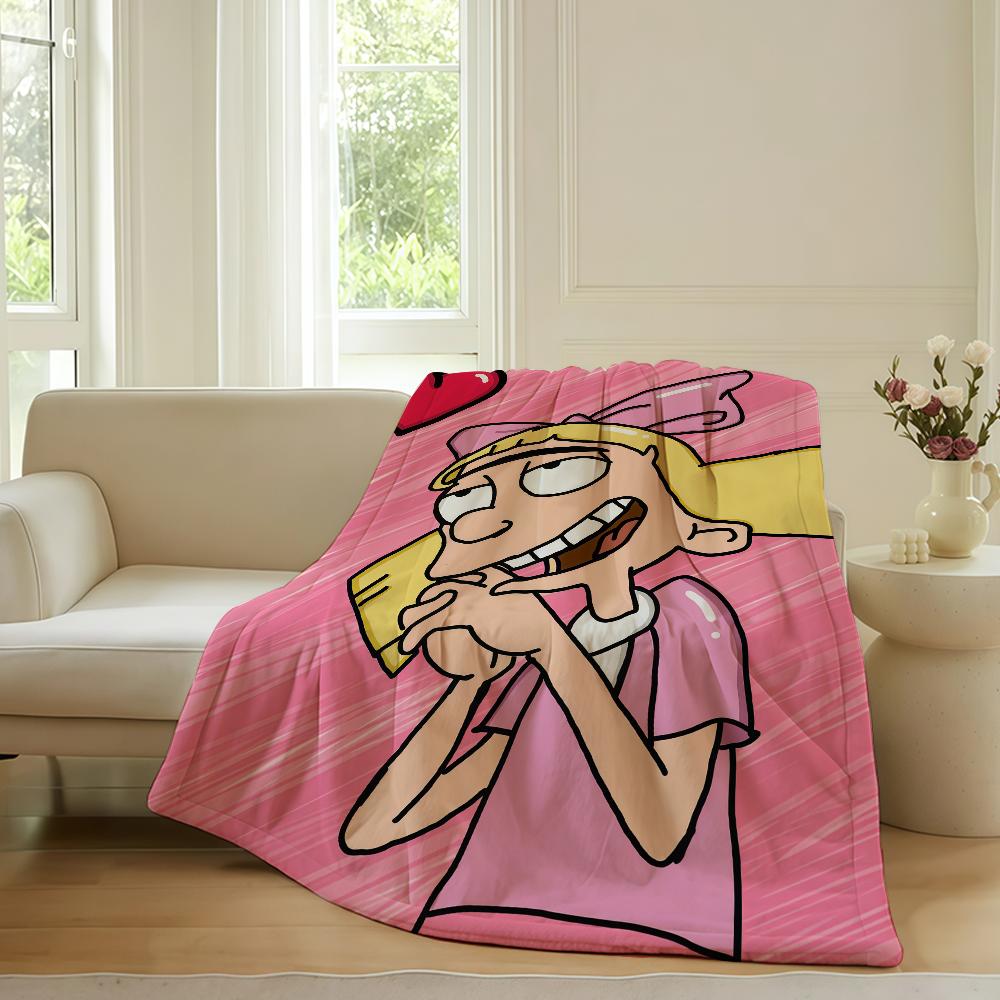 Cartoon Funny H Hey A Arnold Blanket For Sofa Office Bed Plane Travel Sleep Read Relax Camping Soft And Warm
