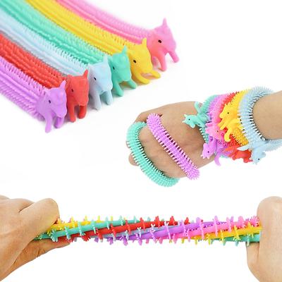 6/12 Peças Pulseiras Elásticas de Unicórnio Brinquedo Sensorial Fidget Lembrancinhas de Festa de Aniversário Infantil Presente Sacola de Lembrancinhas Enchimento de Pinhata Anti-Estresse