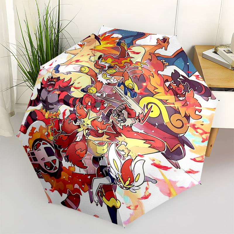 

1pc Charizard & Friends: Automatic Opening Folding Umbrella with 8-Bone Iron Frame, Perfect for Outdoor Adventures, Festivals, Travel, Daily Use, and