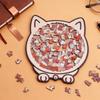 135pcs Morandi-colored Cat-shaped Puzzle with Cat Silhouette Frame Macaron Color Cut Cat Pieces Cat Puzzle For Ornaments