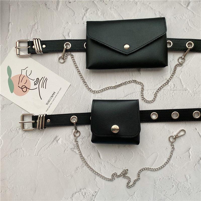 Punk Fashionforward Womens Belt With Decorative Chain And Mini Bag For Style Casual