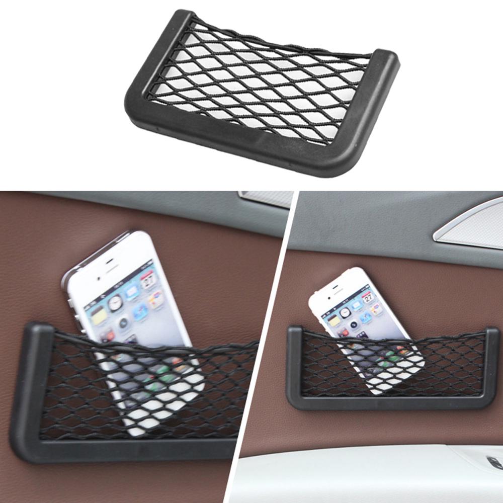 Car Net   Storage Bag Seat Side Back Storage Net Bag Phone Holder     1pcs