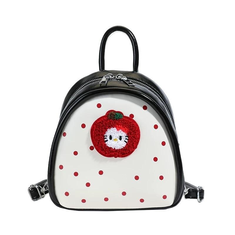 

Cute Apple Kitty Backpack With Pu Material For Daily Use And Storage чёрный