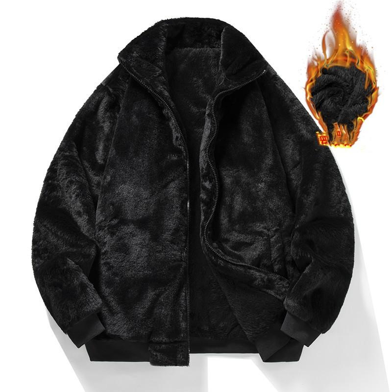 Men`s Winter Stand-Collar Fleece Casual Jacket: