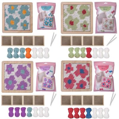 Flower Coaster Crochet Kits Needlepoint Starter Kits with Hook Needlepoint Kits Crochet Starter Kits for Craft Lovers