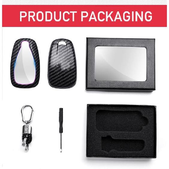 for Chevy Key Fob Cover, ABS Carbon Fiber Pattern Car Key Case Protector for 2016-2020 2023 2024 Chevrolet Malibu Cruze Camaro Traverse Volt Trax
