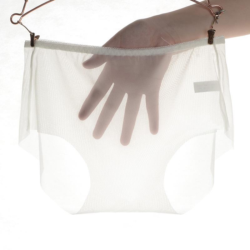 Female Transparent Underwear Low Waist Underwear Seamless Mesh Plus Size Triangle Underwear