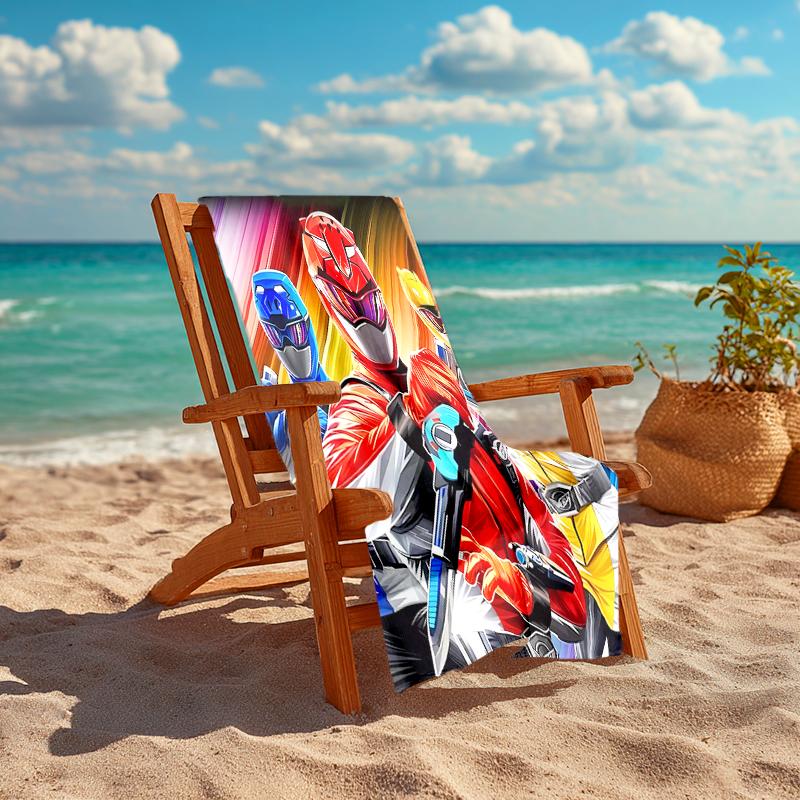 1pc Mighty Morphin Power Rangers2 Beach Towel, Comfortable and Thick, and Swimming/Bath/Picnic/Camping Towel, Suitable for Seaside Beaches