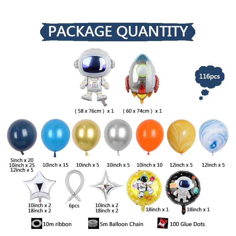 Space-Themed Rocket Balloon Set for Children's Birthday Party