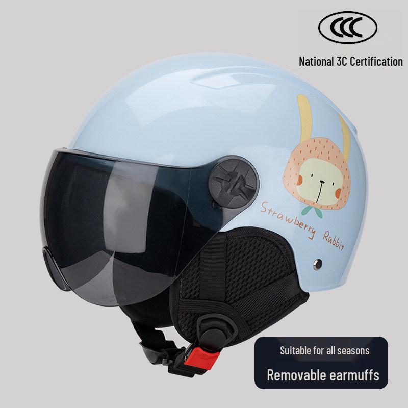 3C Certified Women's Electric Scooter & Motorcycle Helmet - All-Season, Cute, Half-Helmet