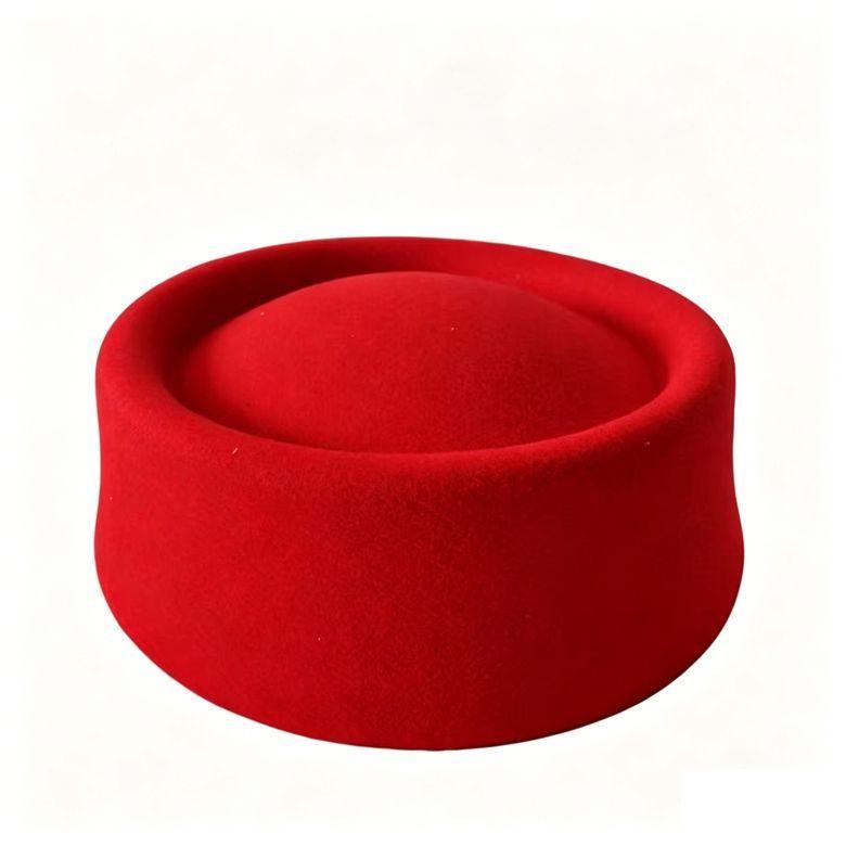 Women's Hat Fall and Winternew Arrivalwoolen Leopard Print Hat Women's Stewardess Beret Retro Hat