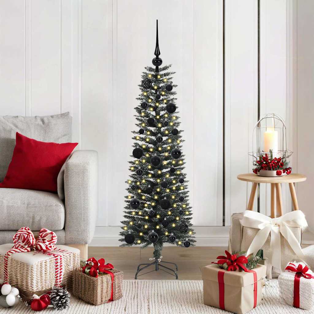 Artificial Christmas Tree with 150 LEDs and Stand Green 120 cm