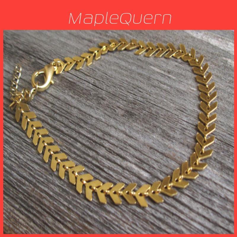 Bohemian Arrow Sequin Snake Bone Anklet For Women Geometric Style Beach Foot Jewelry