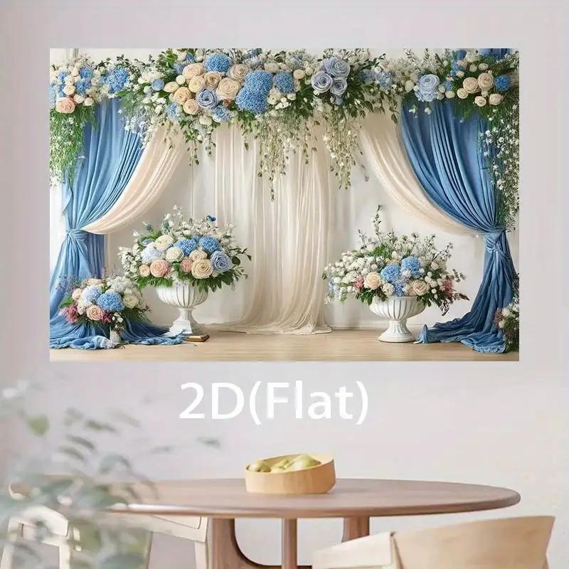 1pc, 2D Flat, Two-dimensional Stylish Floral Backdrop, Perfect for Photography, Celebrations, Birthdays, and Holidays. Wsj