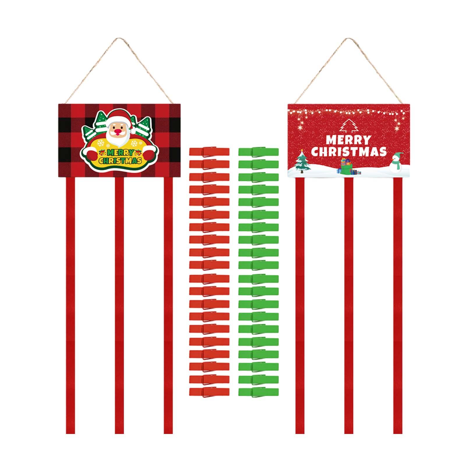 

2Pcs Christmas Card Holder Xmas Sign Wall Door Window Decor Photo Display Holder for Dorm Room Decoration Housewarming Gift
