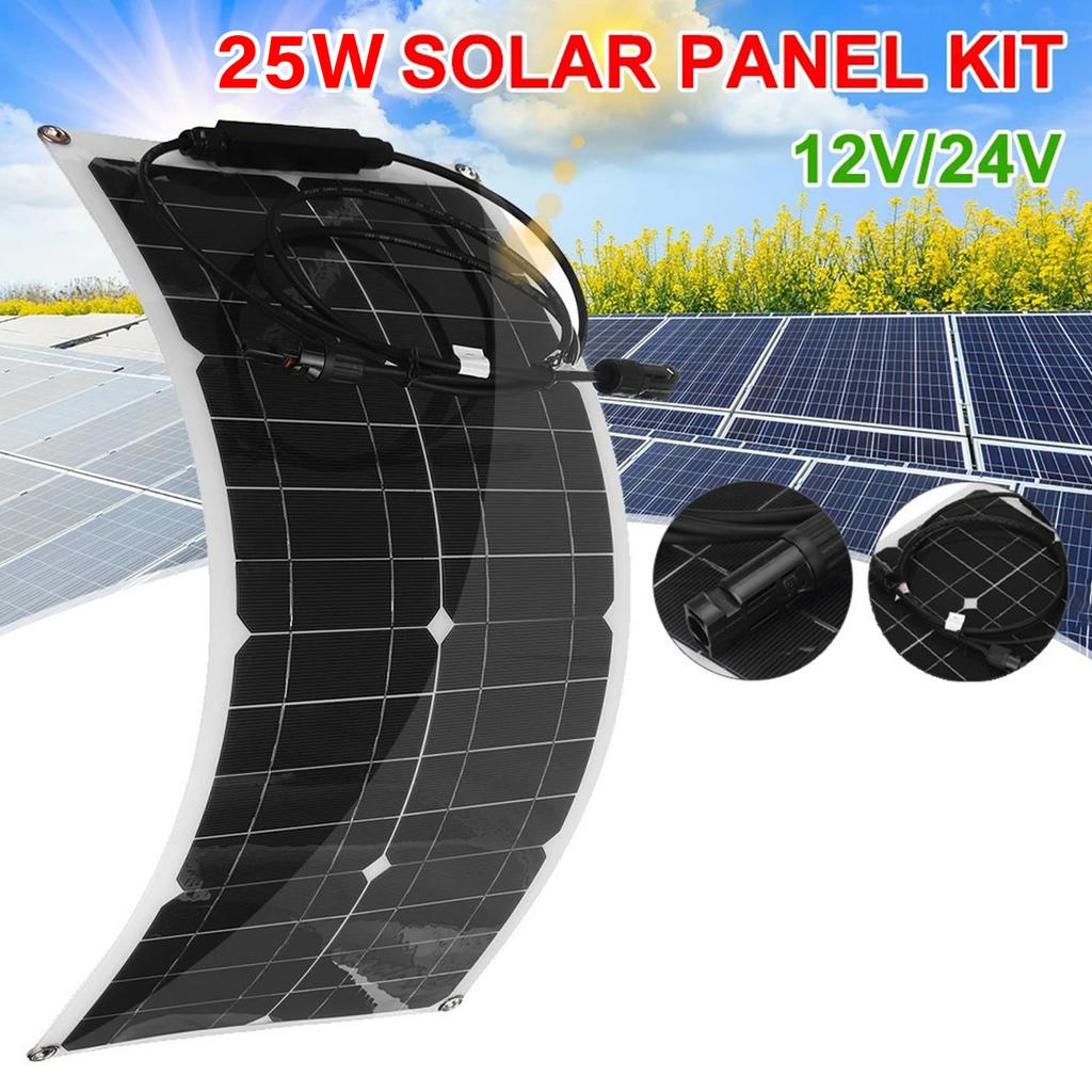 25W Portable Solar Panel Flexible Outdoor RV Boat Solar Panel Power Supply