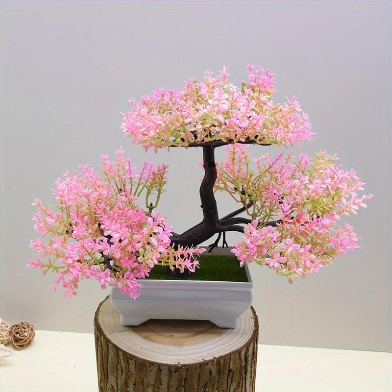 Artificial Floral Green Plant Decoration Plastic Welcome Pine Bonsai Plant Home Office and Event Decoration Aesthetic Room Decor