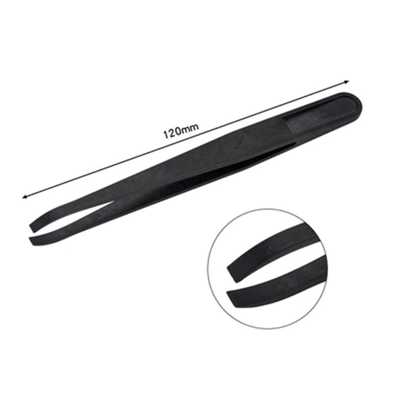 8 Styles Black Carbon Fiber Plastic Tweezers Kit for Nail Art DIY Picking Needle Nose Pointed Curved Flat Tip Tweezers