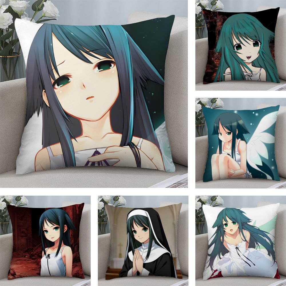 SSaya No UtaA Song Of Saya Cushion Cover Plush Fabric Soft DoubleSided Printed Sofa Warm Winter Home Child Gift Pillow Case
