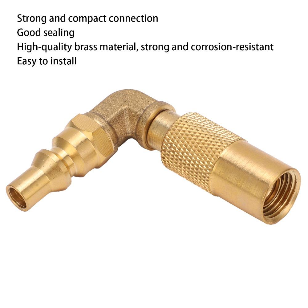 90-Grad-Winkel Gasadapter Messing Gasanschlussadapter Langlebiger Nachfülladapter Campingkocher