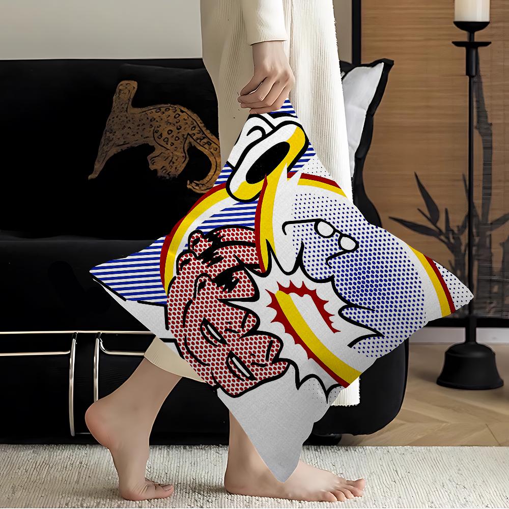 Abstract Pop Roy Lichtenstein Stitch Lucky Dragon Pillow Cover Sofa Cushion Cover Home Room Decoration Children Gift
