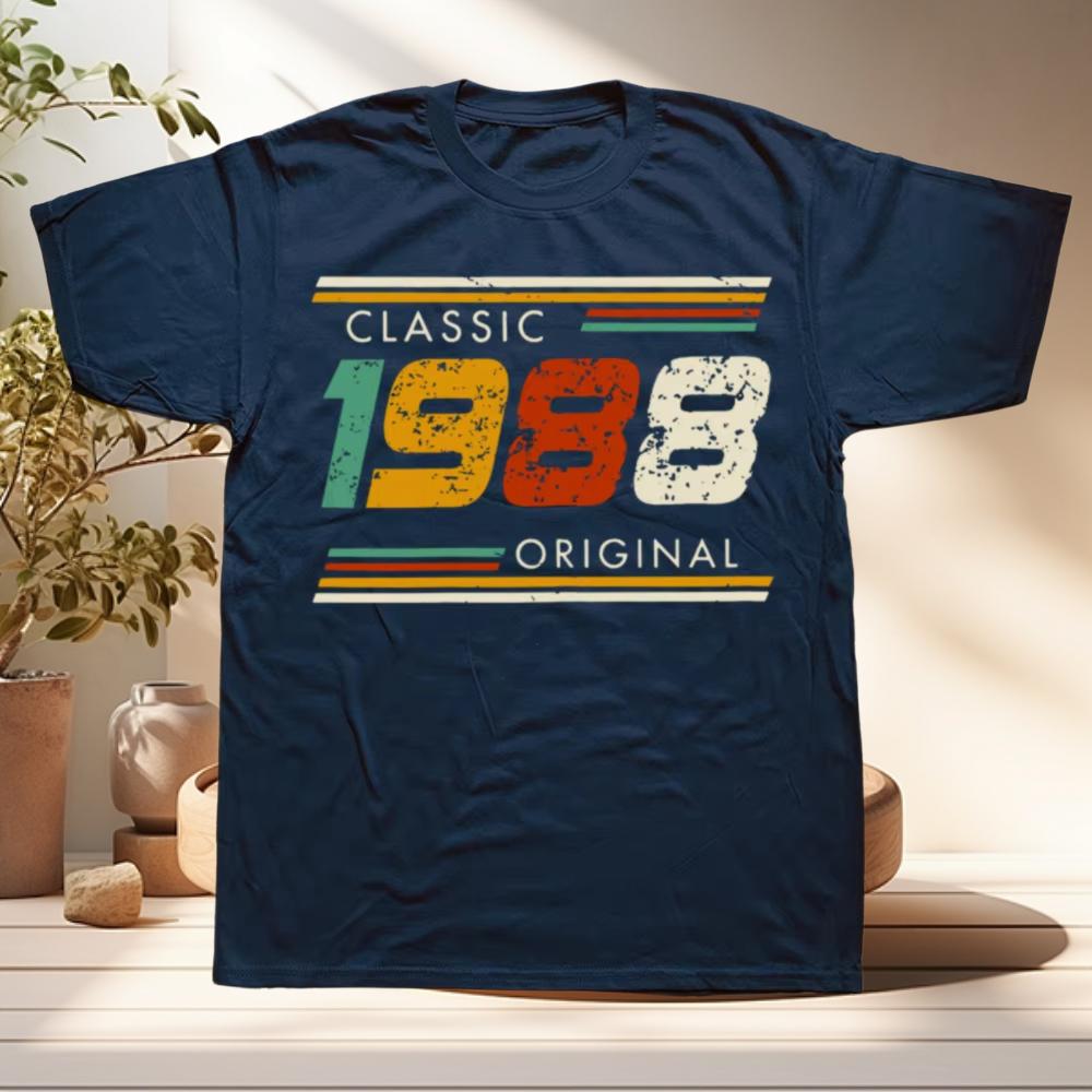 

Vintage 1988 Tshirt Classic Original Retro Tee 80s Style Graphic Top Birthday Year Gift Idea Soft Cotton Unisex Shirt 4XL