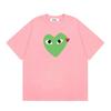 Japanese trendy brand heart-print short-sleeve T-shirt, unisex loose couple's summer casual daily versatile top