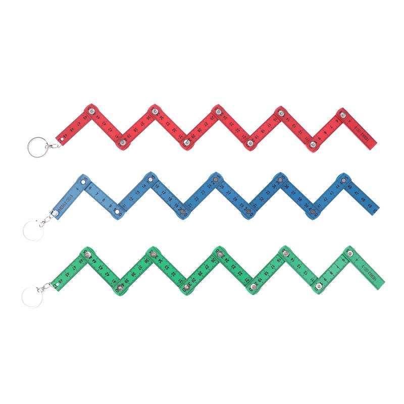 1 Stück 0,5 Meter 10-fach Schlüsselanhänger Kunststoff Hochpräzisions-Faltmaßstab Kann für Reisen, Holzbearbeitung, Maurerarbeiten, Heimwerken aufbewahrt werden