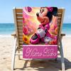 1pc Minnie7 Beach Towel with Custom Name, Beach/Swimming/Bath/Picnic/Camping Towel, Suitable for Seaside Beaches