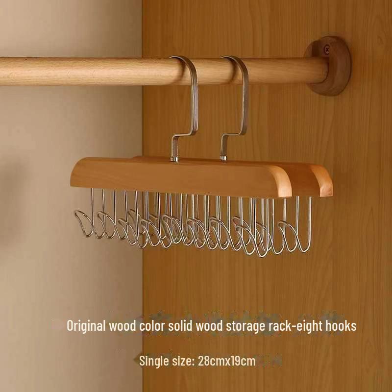 Multifunctional Wooden Hanger & Storage Rack for Clothes, Underwear & Ties