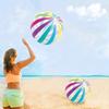 1pc Vibrant Rainbow Striped Beach Ball, Perfect for Birthday Parties & Summer Celebrations,Durable Pool Toy, Beach Accessories