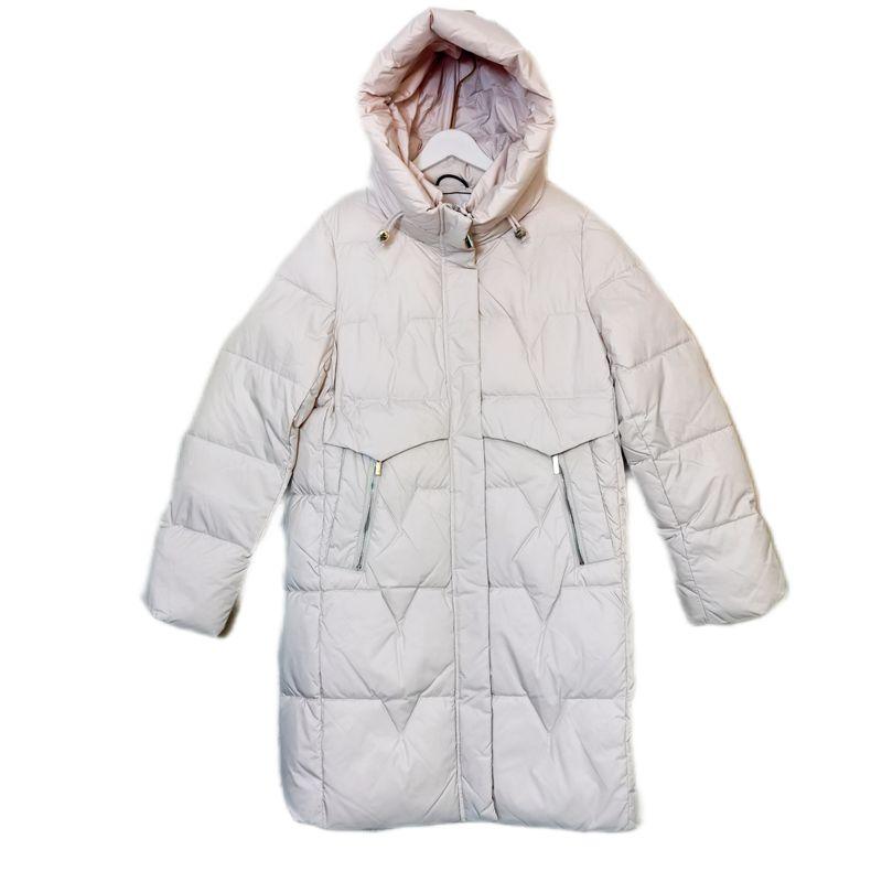 to Russia Hooded down Cotton Mid Length Long Length Cold Protective Clothing Female Pure Color Thickened Cotton Padded Coat Minimalist Fashion Winter