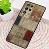 Vintage Patchwork TPU Phone Case For Samsung Galaxy note 10 pro S26 S25 S24 S23 S22 Ultra Plus S21 FE S20 Shockproof Cover