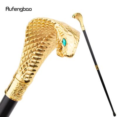 Bastone da passeggio Fashion con Manico a Serpente Cobra Dorato di Lusso per Feste Bastone Decorativo Elegante Bastone da Passeggio con Pomolo a Pastorale 94cm