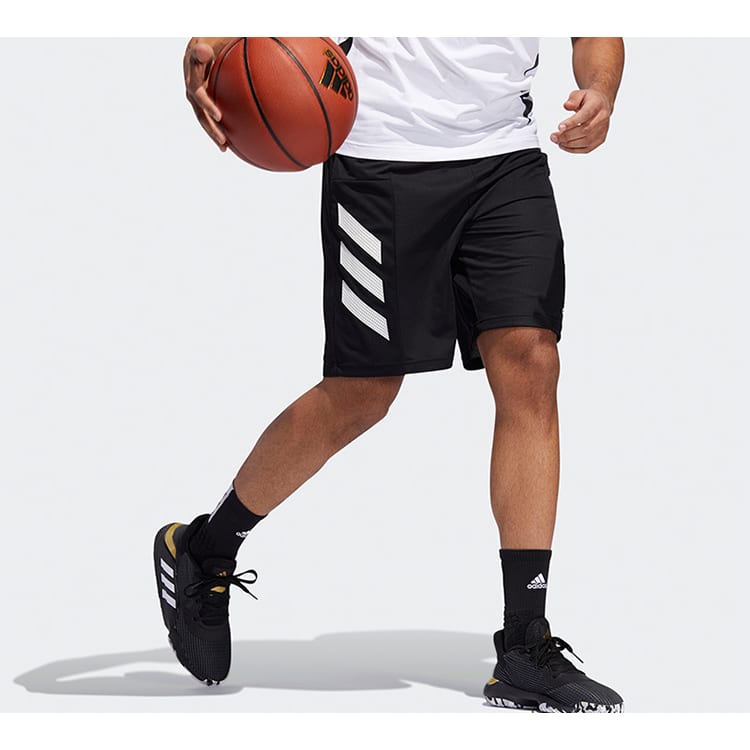 adidas Basketball Shorts Men's Black Moderate Straight Fit Pants DX6656