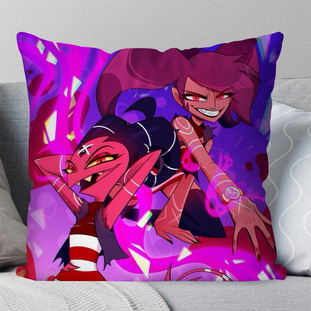 Animation H-Helluva B-Boss Pillow Case Square Pillow Bedroom Sofa Leisure Comfort Cushion Car Living Room Home Decoration 40X40