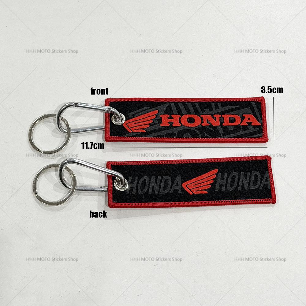 Car Keychain Embroidery Wings Key Chain Holder for Honda Cars and Motorcycles Double sided Key Fob Keychains Jewelry EC5