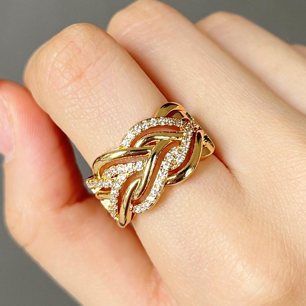 

CAOSHI Fashion Shiny Zirconia Ring with Twist Design Stylish Party Accessories for Anniversary Ceremony Delicate Luxury Gift 6