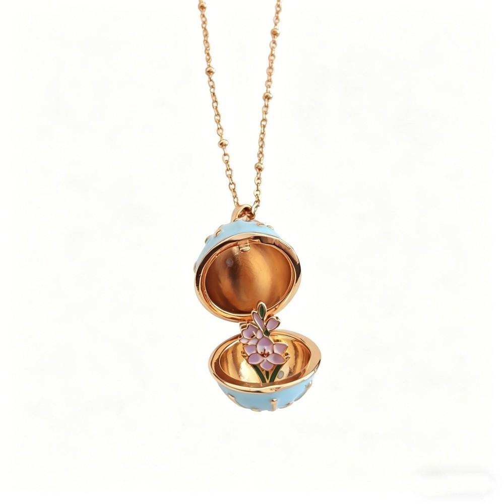 Elegant Birthday Month Necklace Round Egg-shaped Box Pendant Jewelry Accessories Mother's Day