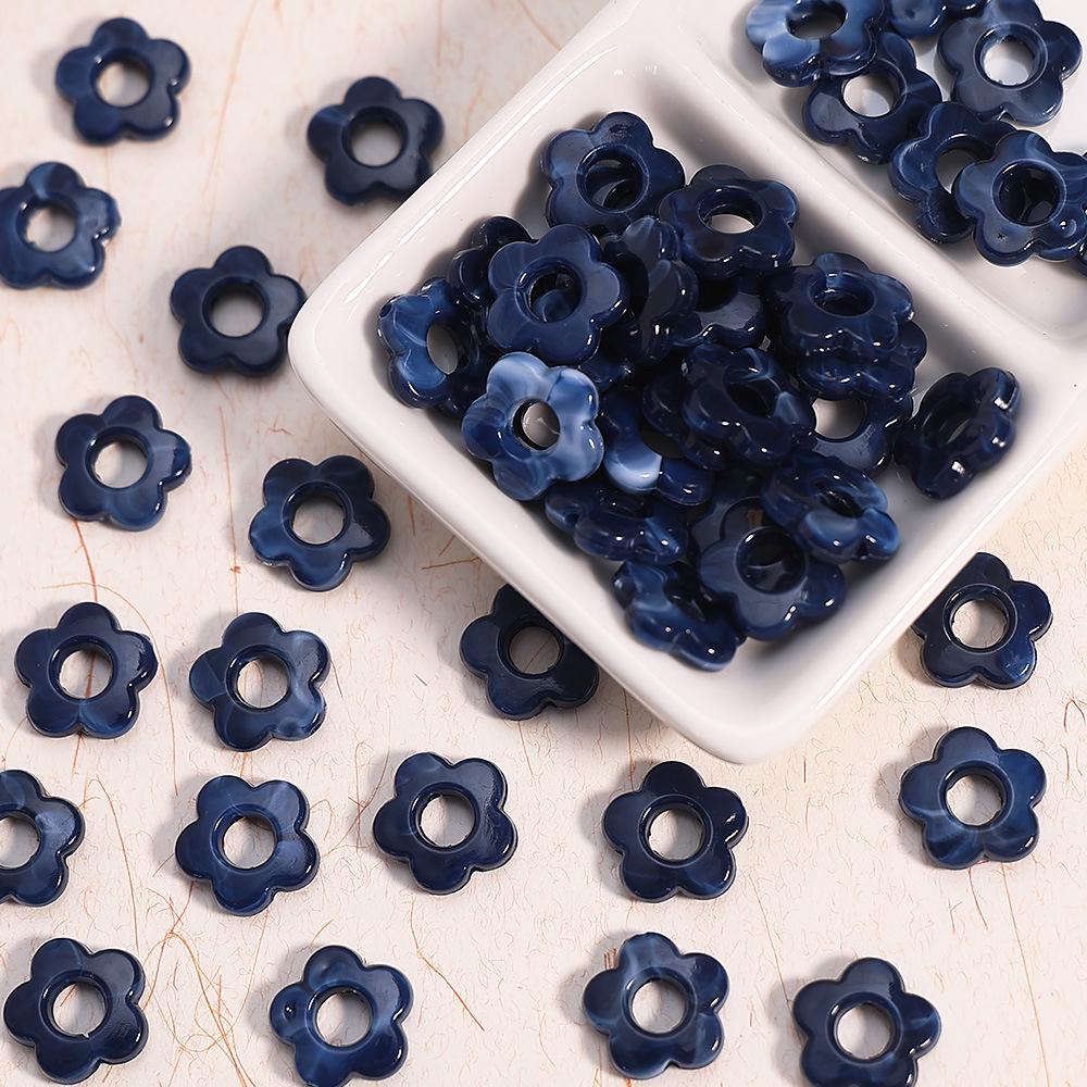 16mm Gradient Plum Blossom Resin Beads, Five-Petal Flower for Handmade DIY Bracelets & Necklaces