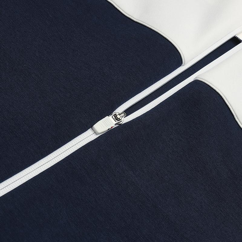 Fila Tennis Casual Minimalist Retro Sportswear Durable Color-Block Knitted Loose Jacket Men Jackets Jade-White A11M543502FWT