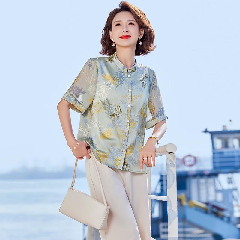 Pastor Mom's Summer Chinese Style Printed Top & Pants Set