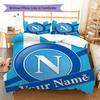 SSC Napoli Custom Name Pattern Bedding,Quilt Set Quilt Cover Pillowcase Home Birthday Gift(1 * duvet cover + 2 * pillowcase, without core)