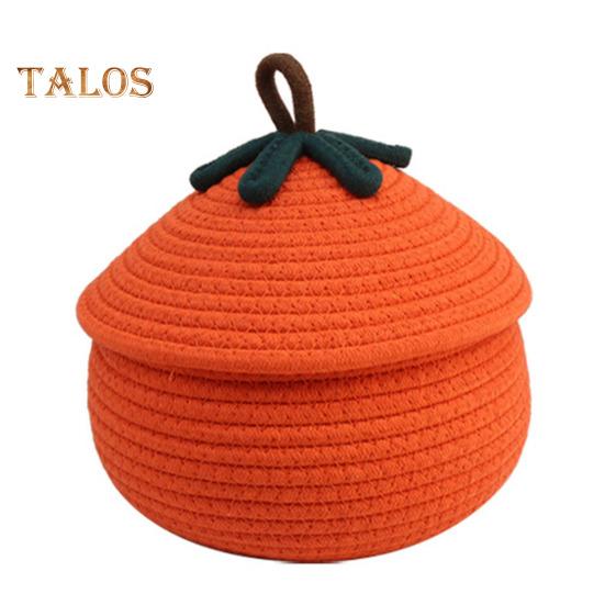 

Хэллоуин плетеная тыквенная корзина с крышкой большой емкости многоцелевое использование игрушка органайзер для закусок декоративная корзина для конфет L