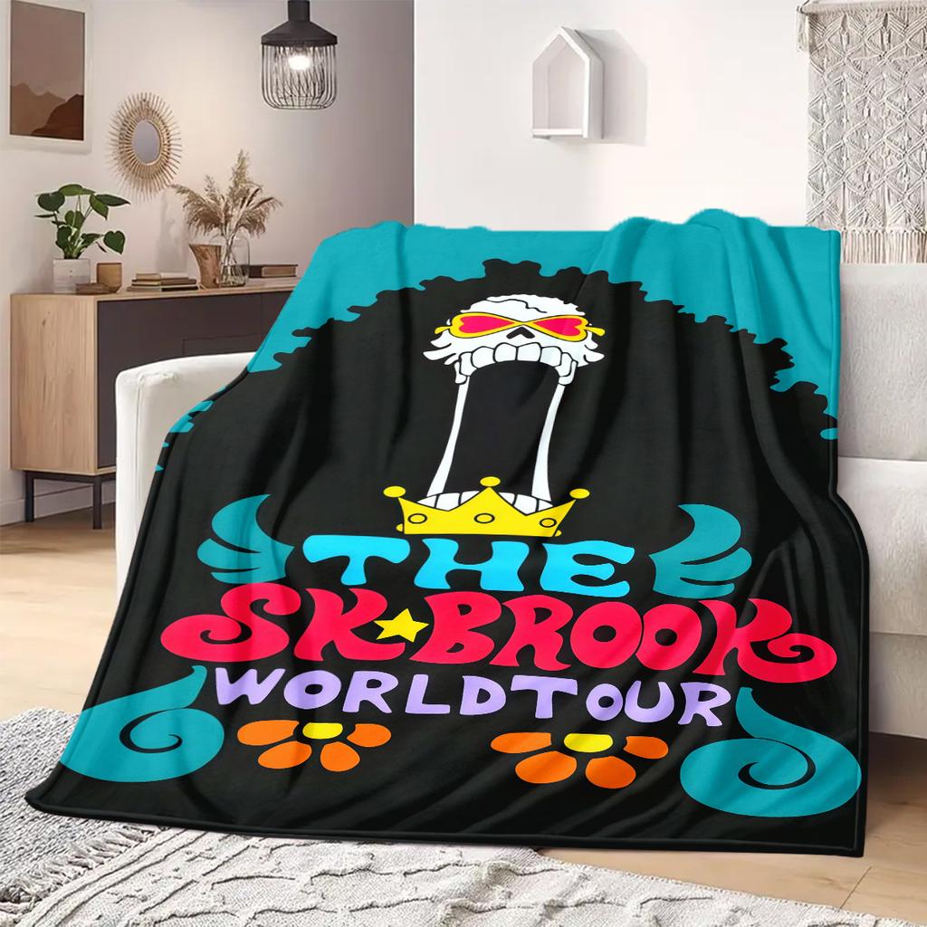 OnePiece Anime Print Blanket Warm  Comfortable Flannel Blanket Suitable for Bedrooms, Sofas, Beds, Chairs, Picnics, Travel